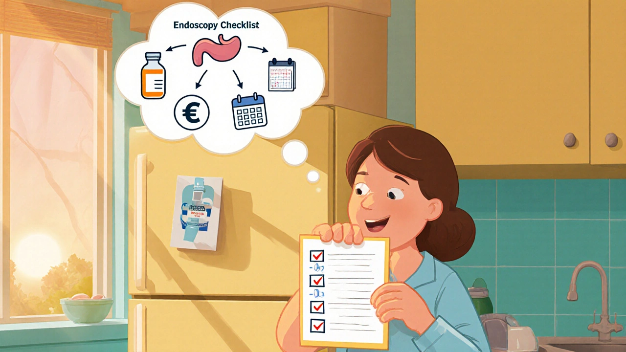Patient prüft eine Checkliste zu Therapie, Kosten und Kontrolle zu Hause.
