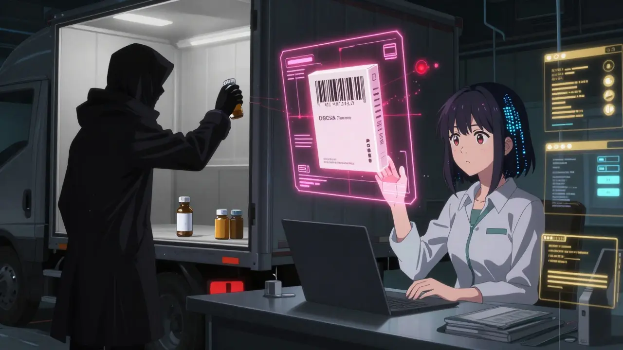 Ein falsches Medikament wird von einem geheimnisvollen Mann eingeschmuggelt, während ein echtes Produkt einen Alarm auslöst.