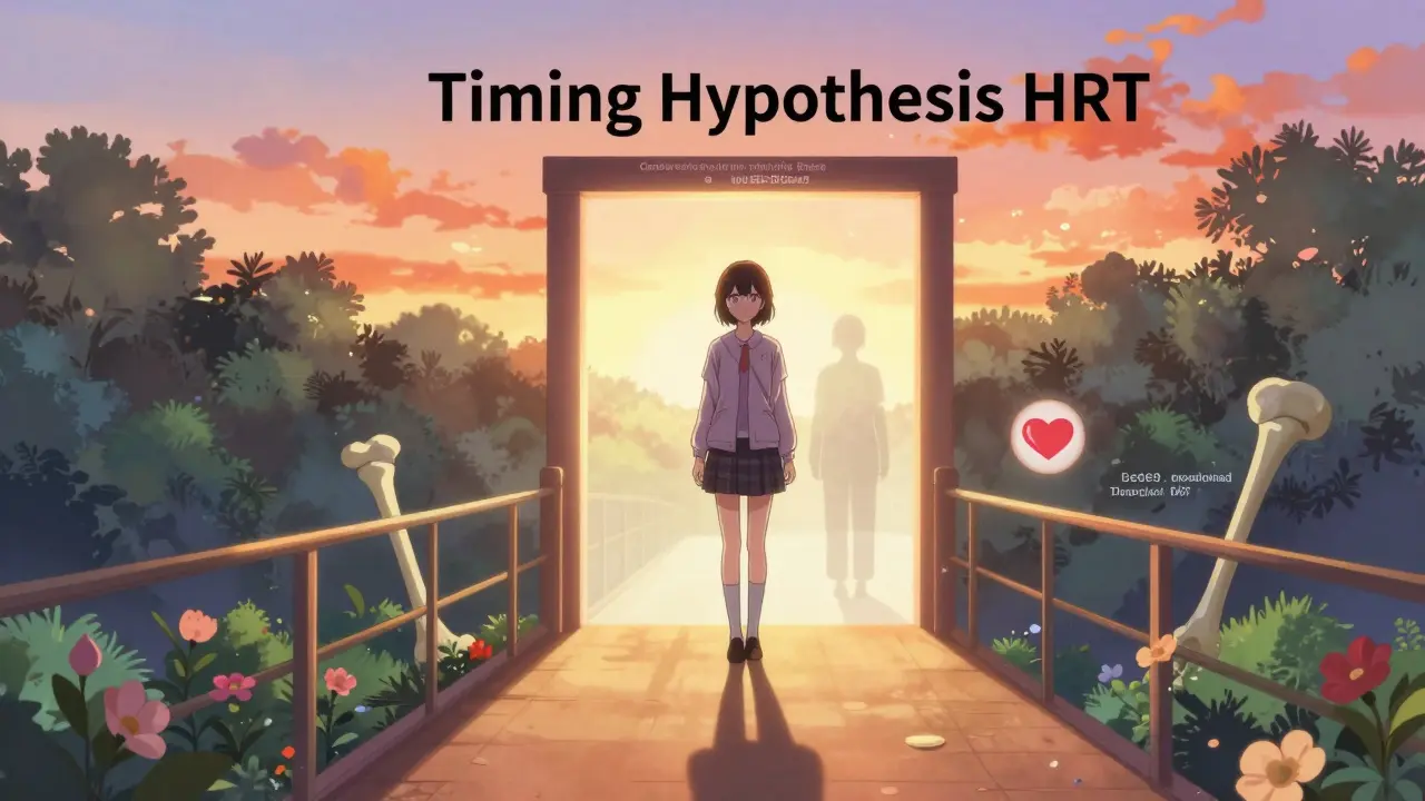 Symbolische Darstellung des optimalen Zeitfensters für HRT-Therapie