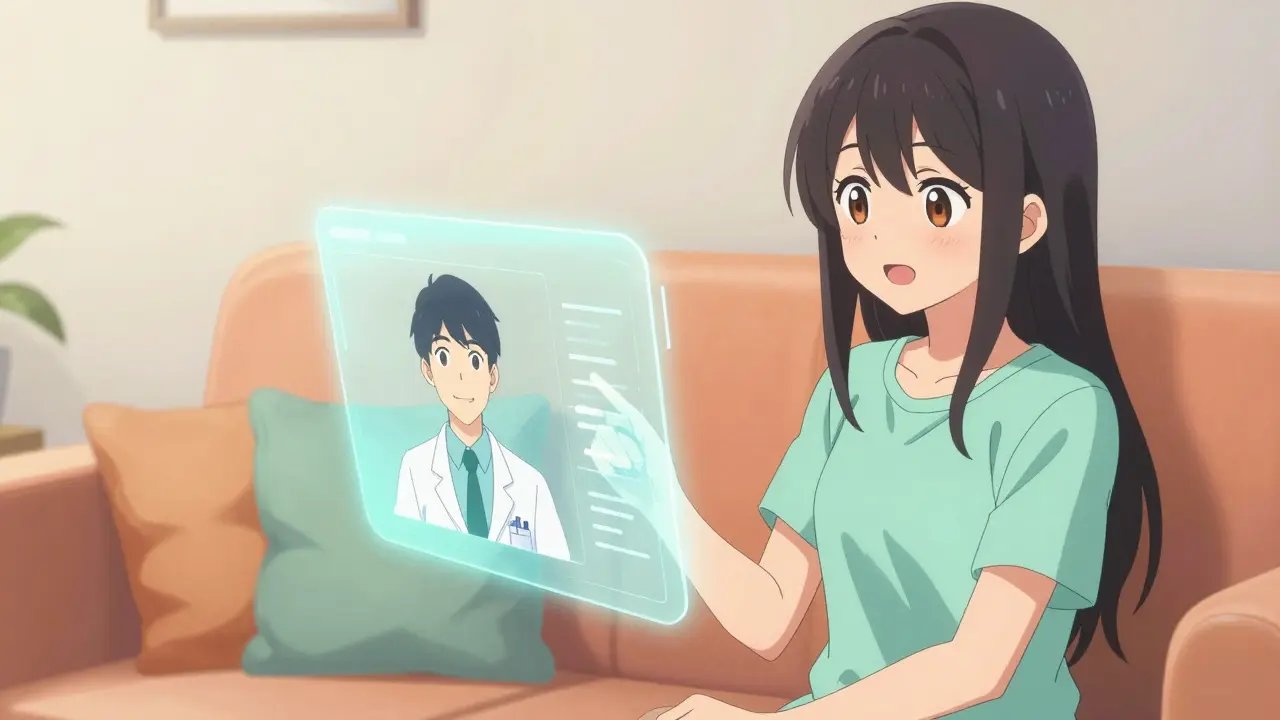 Telemedizin-Beratung per Hologramm in Anime-Stil
