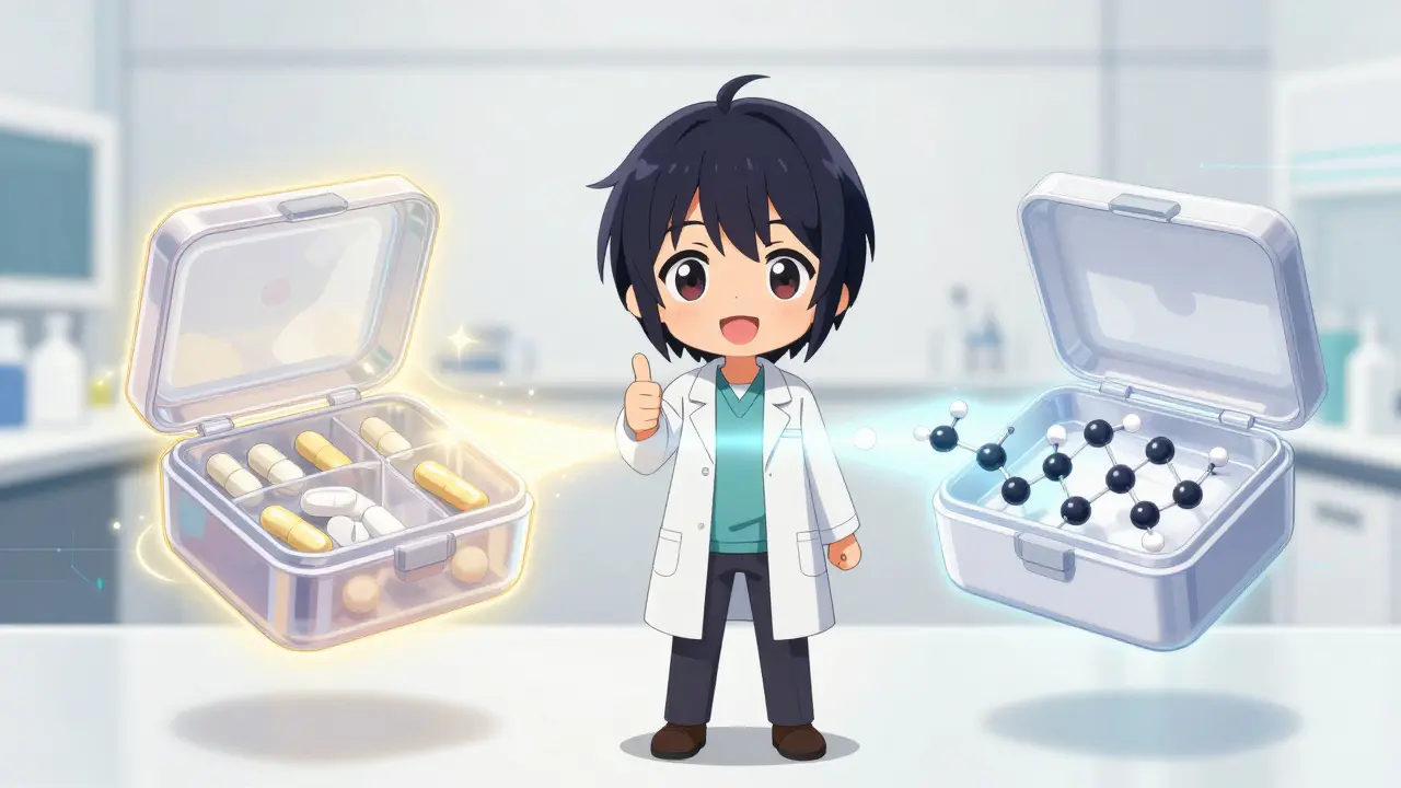 Anime-Darstellung der therapeutischen Äquivalenz von Marken- und Generika