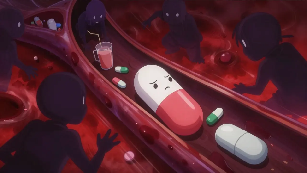 Anime-Metapher: Medikamenten-Stau durch Grapefruit und Antibiotika