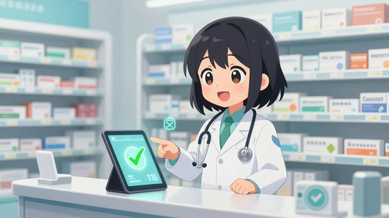Anime-Apothekerin zeigt sich sicher im Online-Handel